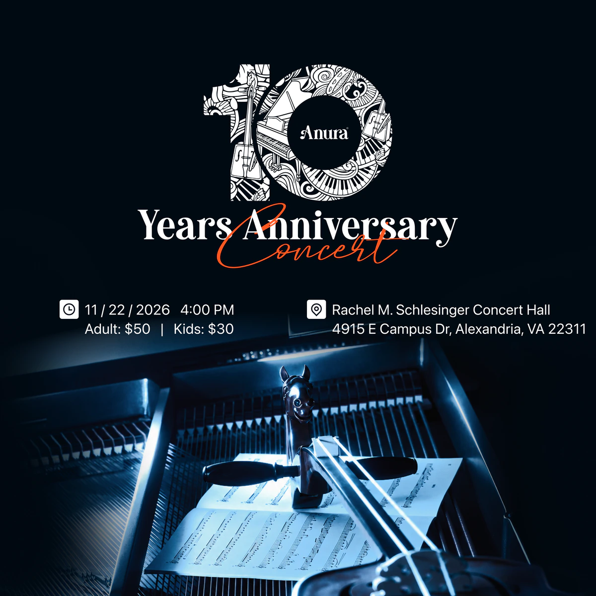 Anura Music Academy 10 Years Anniversary Concert poster